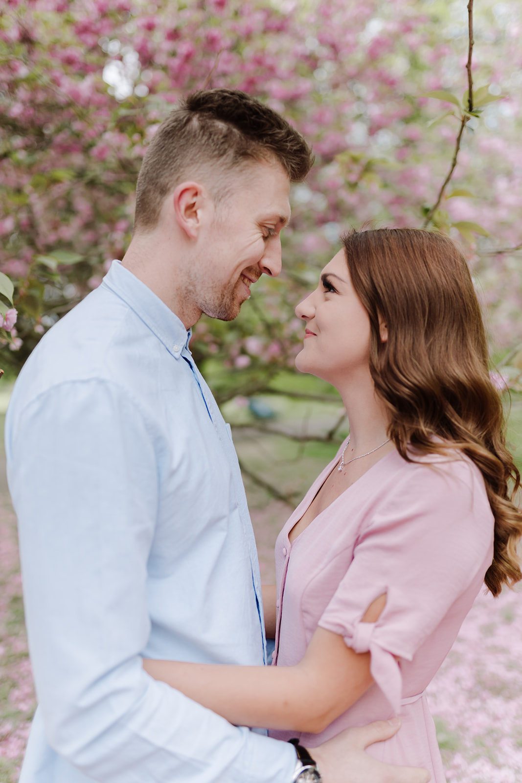 London Greenwich park pink cherry blossom engagement couples shoot London Greenwich park pink cherry blossom engagement couples shoot
