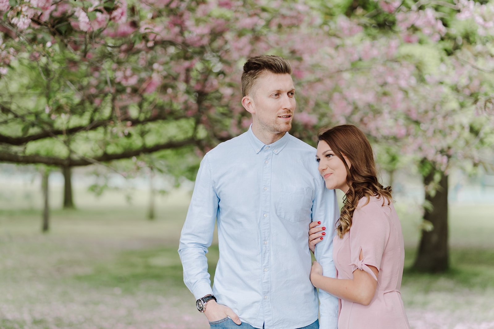London Greenwich park pink cherry blossom engagement couples shoot London Greenwich park pink cherry blossom engagement couples shoot