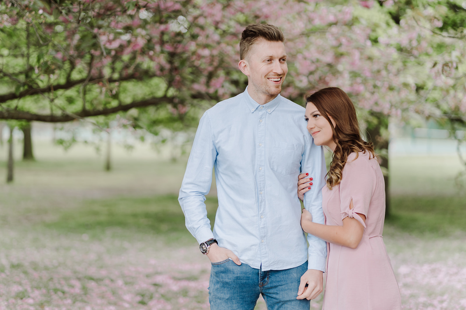 London Greenwich park pink cherry blossom engagement couples shoot London Greenwich park pink cherry blossom engagement couples shoot