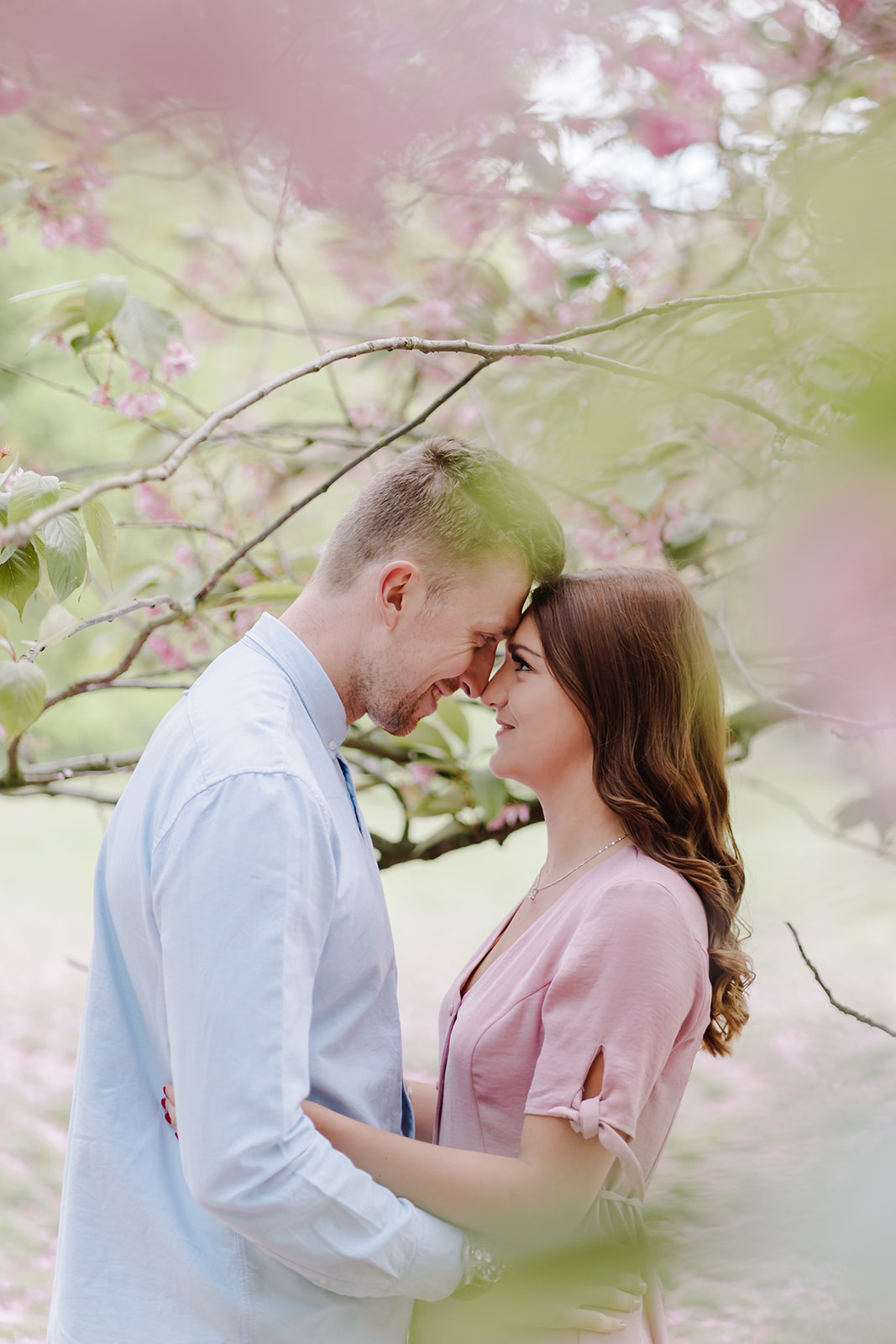 London Greenwich park pink cherry blossom engagement couples shoot London Greenwich park pink cherry blossom engagement couples shoot
