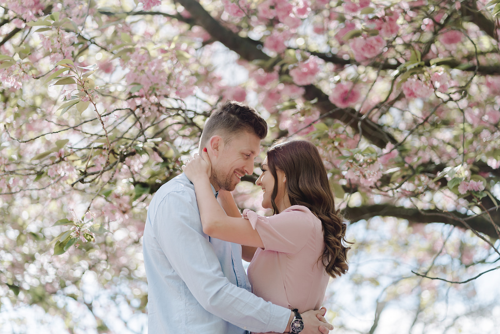 London Greenwich park pink cherry blossom engagement couples shoot London Greenwich park pink cherry blossom engagement couples shoot