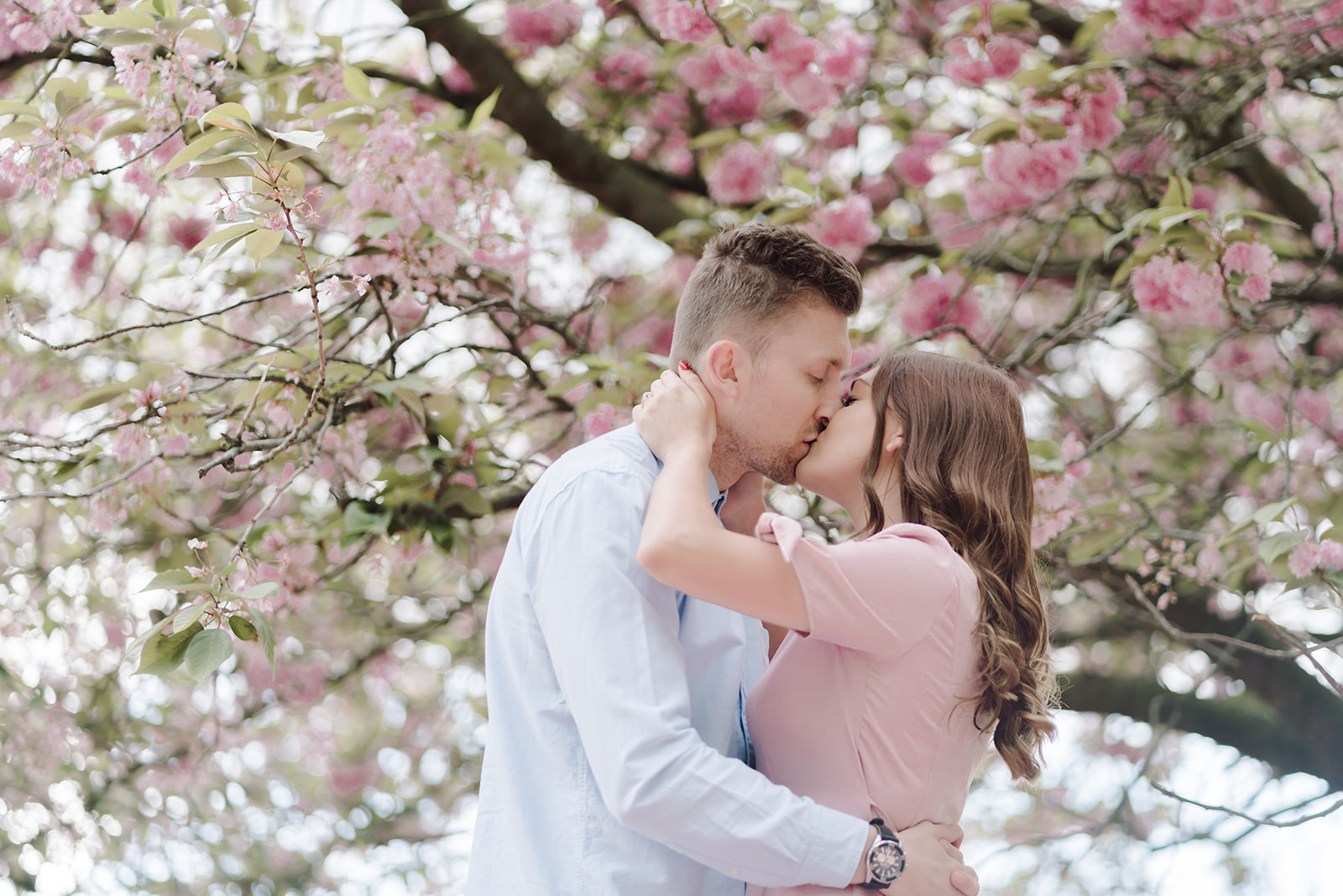 London Greenwich park pink cherry blossom engagement couples shoot London Greenwich park pink cherry blossom engagement couples shoot