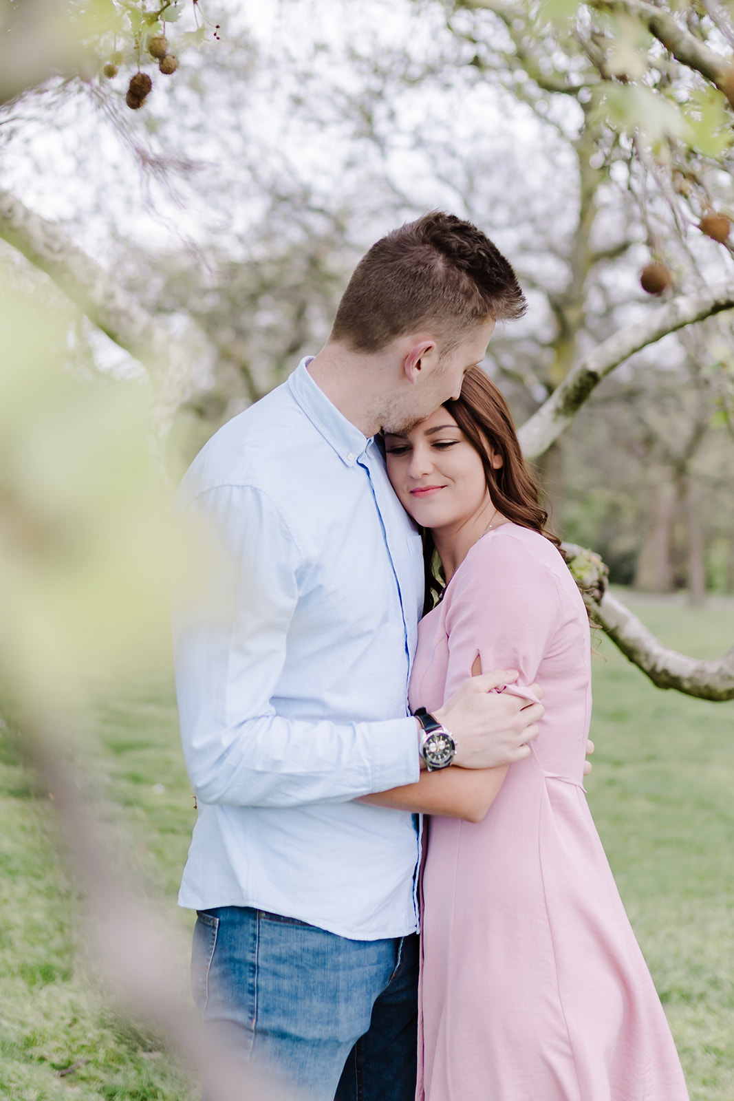 London Greenwich park pink cherry blossom engagement couples shoot London Greenwich park pink cherry blossom engagement couples shoot
