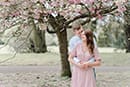 London Greenwich park pink cherry blossom engagement couples shoot