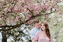 London Greenwich park pink cherry blossom engagement couples shoot