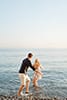 Golden Hour Sunset Engagement Couples Shoot on White Cliffs Beach England by Chloe Ely Photography