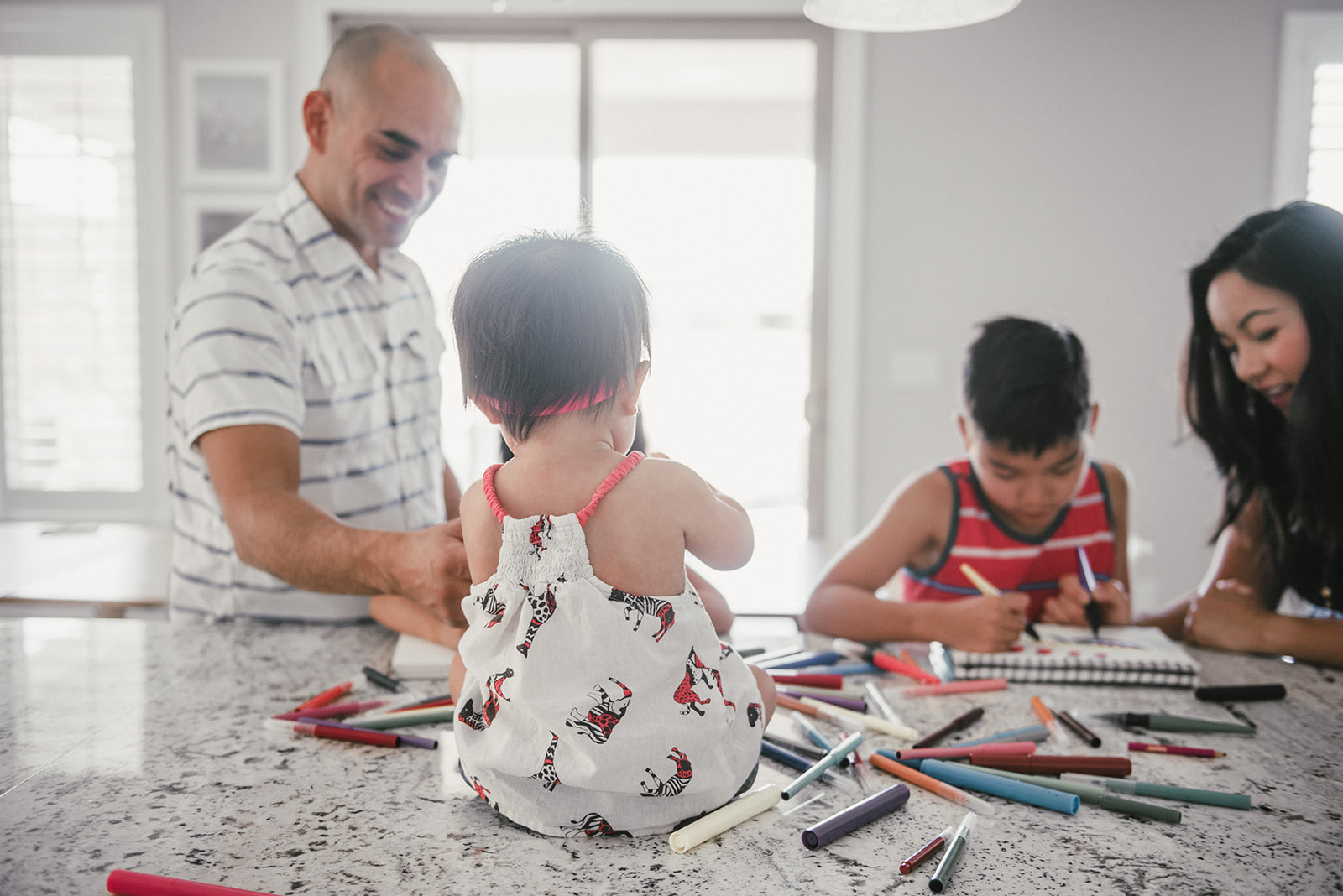 whole family enjoying arts time