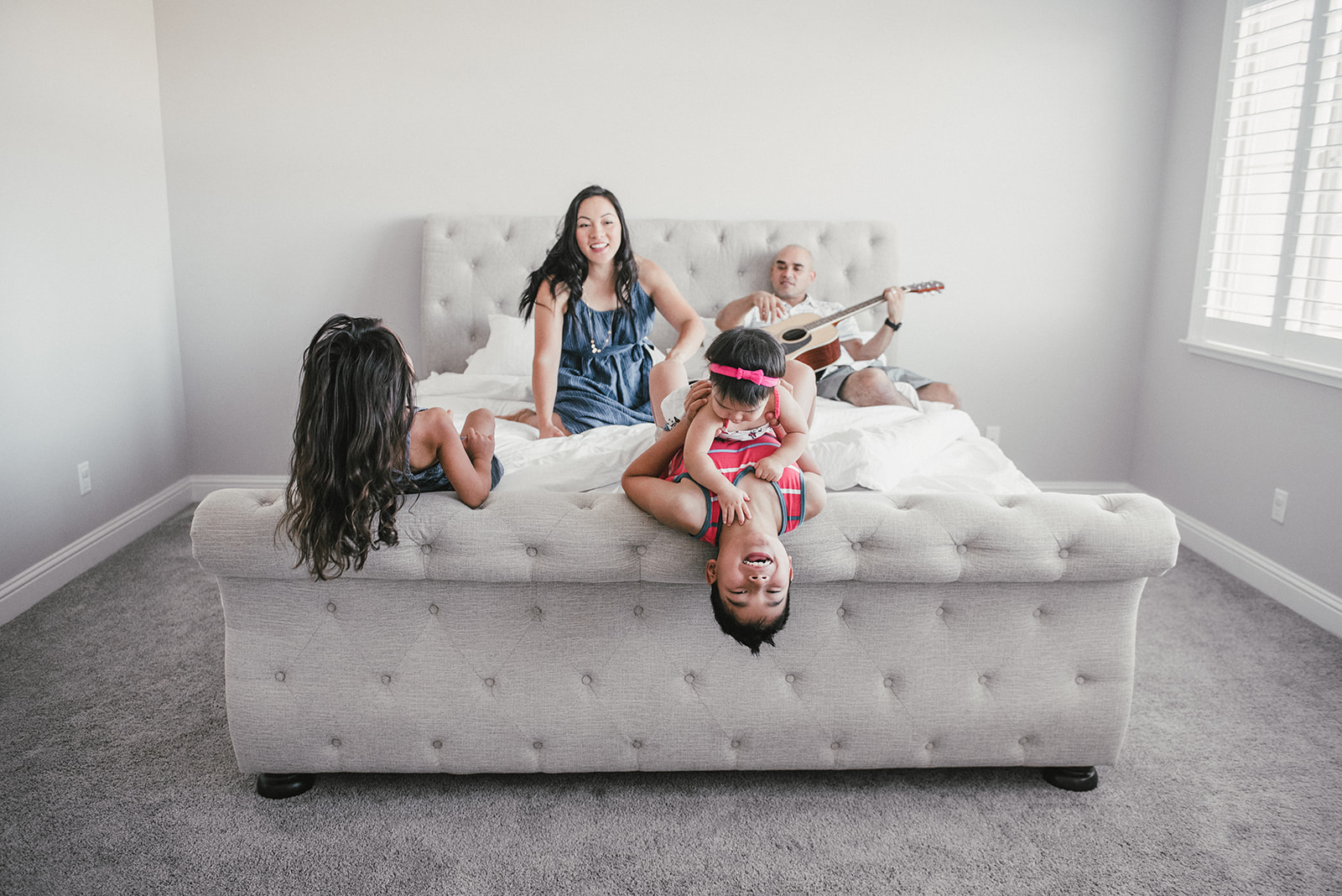 whole family in bedroom