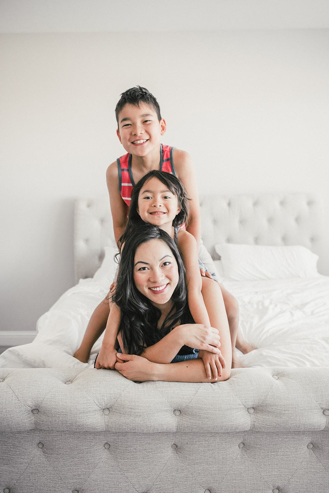 mom and 2 children