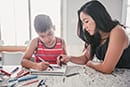 mom and son drawing