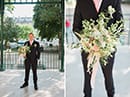 Le marié patiente avec son bouquet de fleurs fraîches