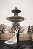 Mariés devant les fontaines de la place de la Concorde