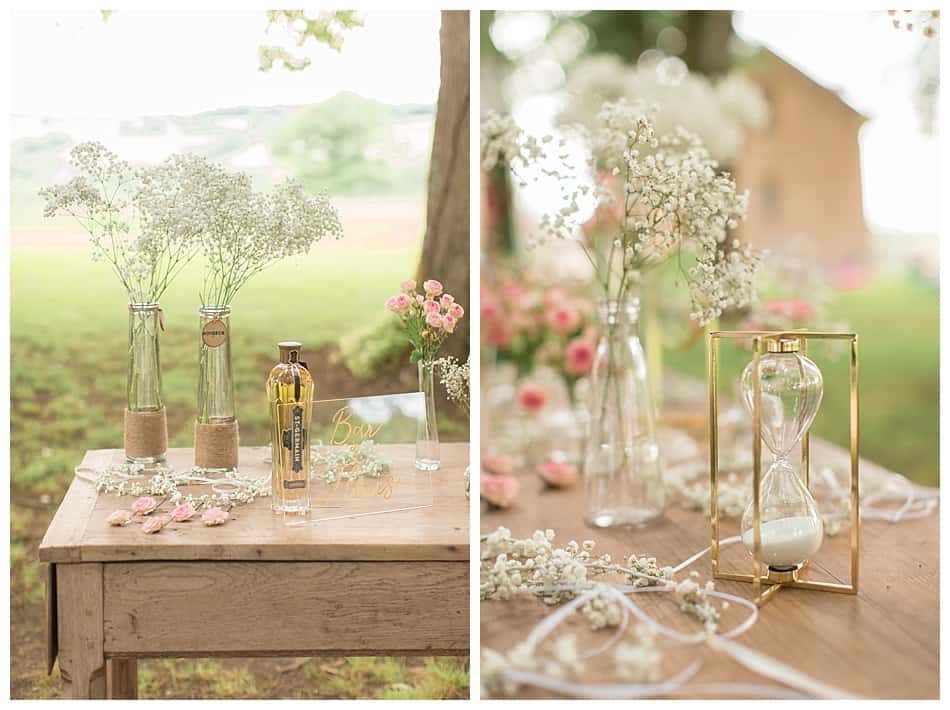 bouquet de fleurs et décoration de mariage exterieur