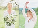 la mariée avec son bouquet thème vert et blanc
