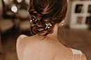 bridal hairdress with flowers French Riviera wedding, Cagnes sur mer