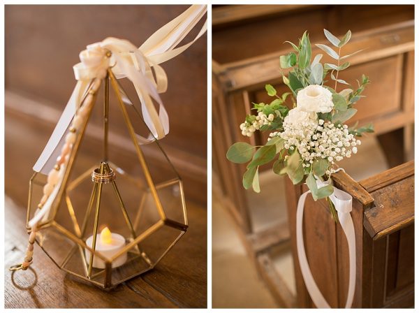 décoration lors d'un mariage dans une église