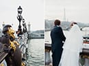Les mariés admirent la vue sur la tour Eiffel