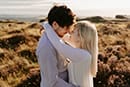 Couples Engagement Elopement Shoot in Peak District UK at Golden Hour Sunset by Chloe Ely Photography Film by Jake Burgess