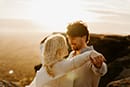 Couples Engagement Elopement Shoot in Peak District UK at Golden Hour Sunset by Chloe Ely Photography Film by Jake Burgess