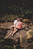 couple touching foreheads during intimate photoshoot Ka'au Crater Trail