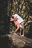 Man and woman Hawaii engagement session Ka'au Crater Trail