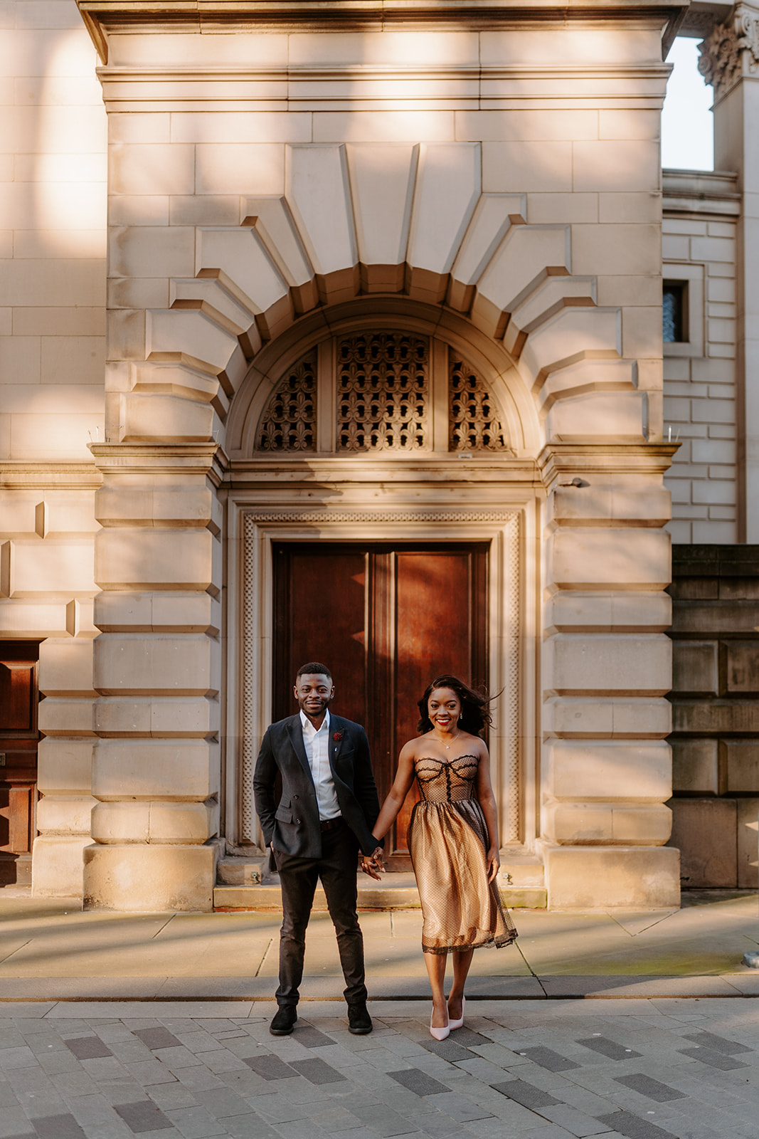 Couples Golden Hour Engagement Shoot in Sheffield City Wedding