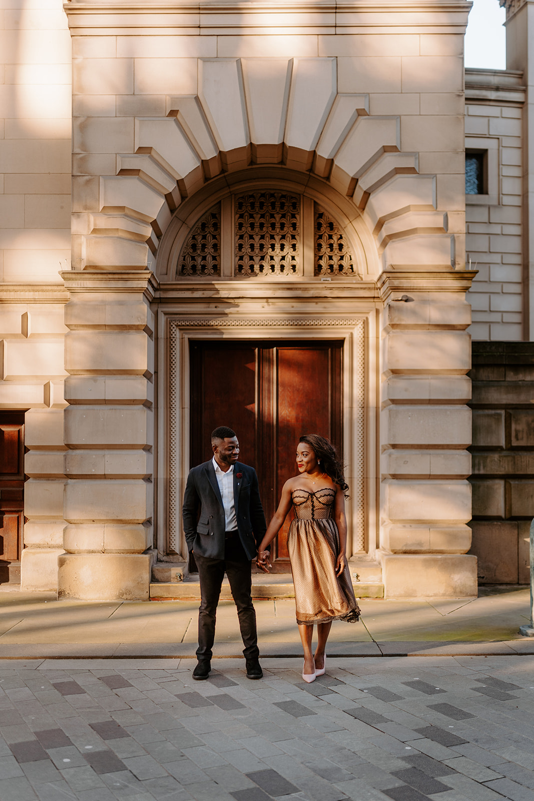 Couples Golden Hour Engagement Shoot in Sheffield City Wedding