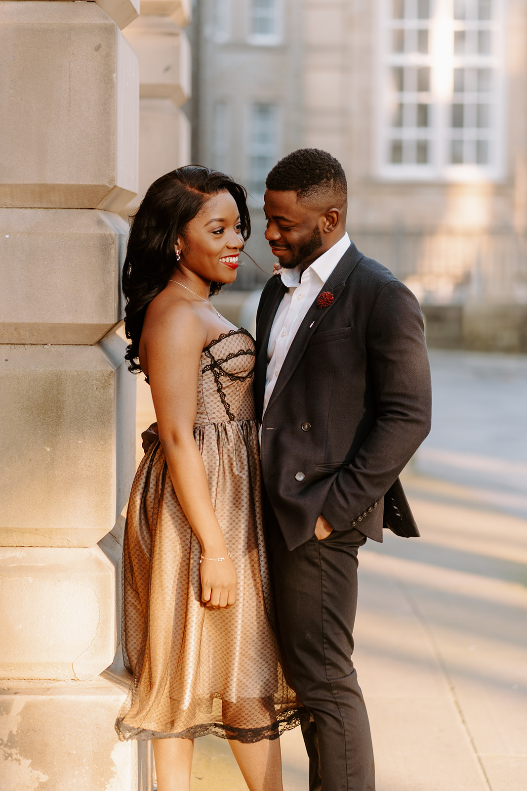 Couples Golden Hour Engagement Shoot in Sheffield City Wedding