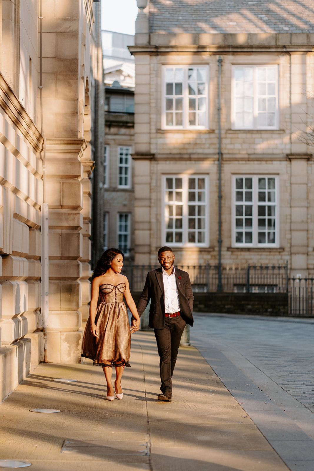 Couples Golden Hour Engagement Shoot in Sheffield City Wedding