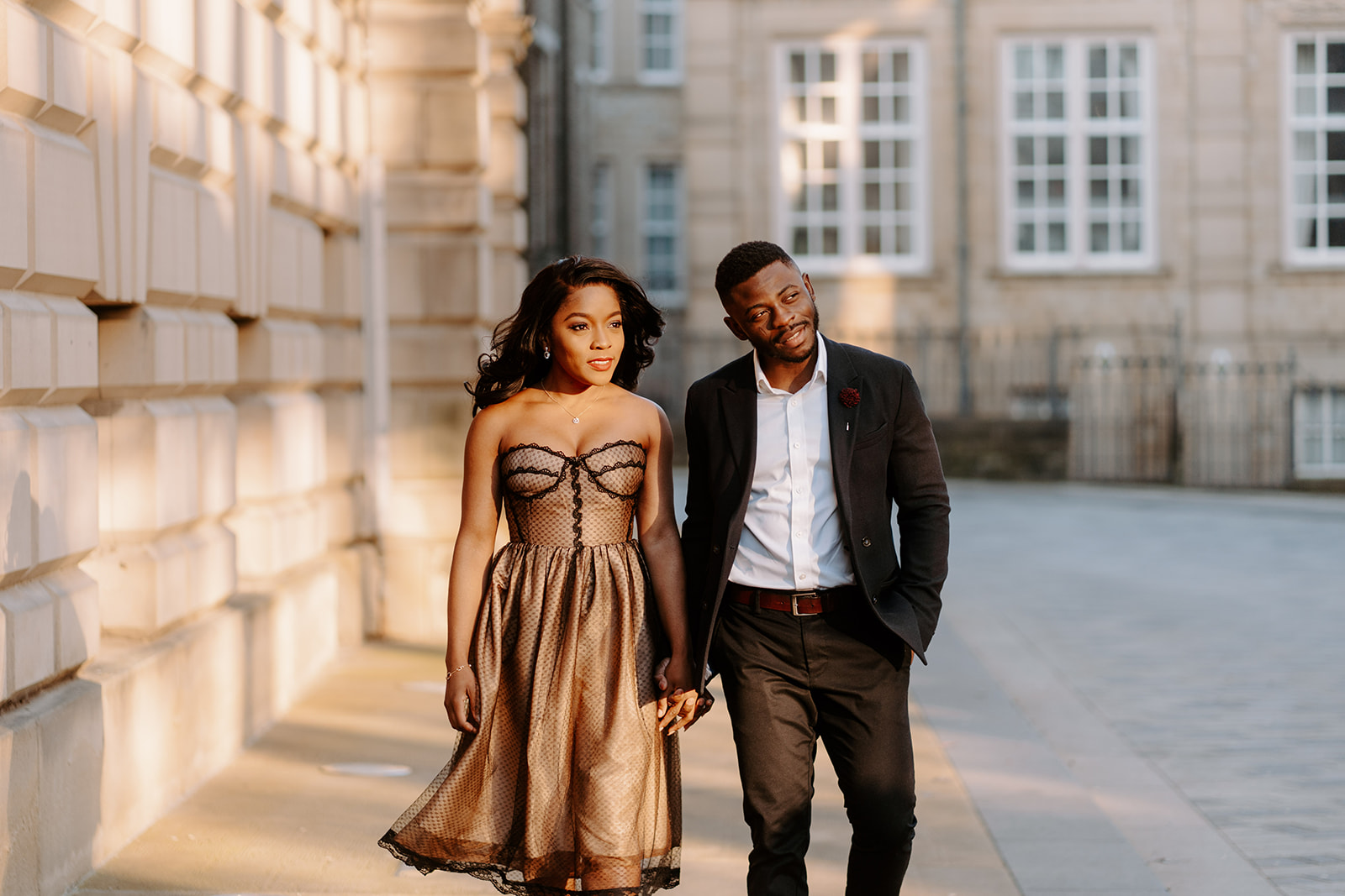 Couples Golden Hour Engagement Shoot in Sheffield City Wedding