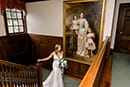 Beautiful bride in stairwell
